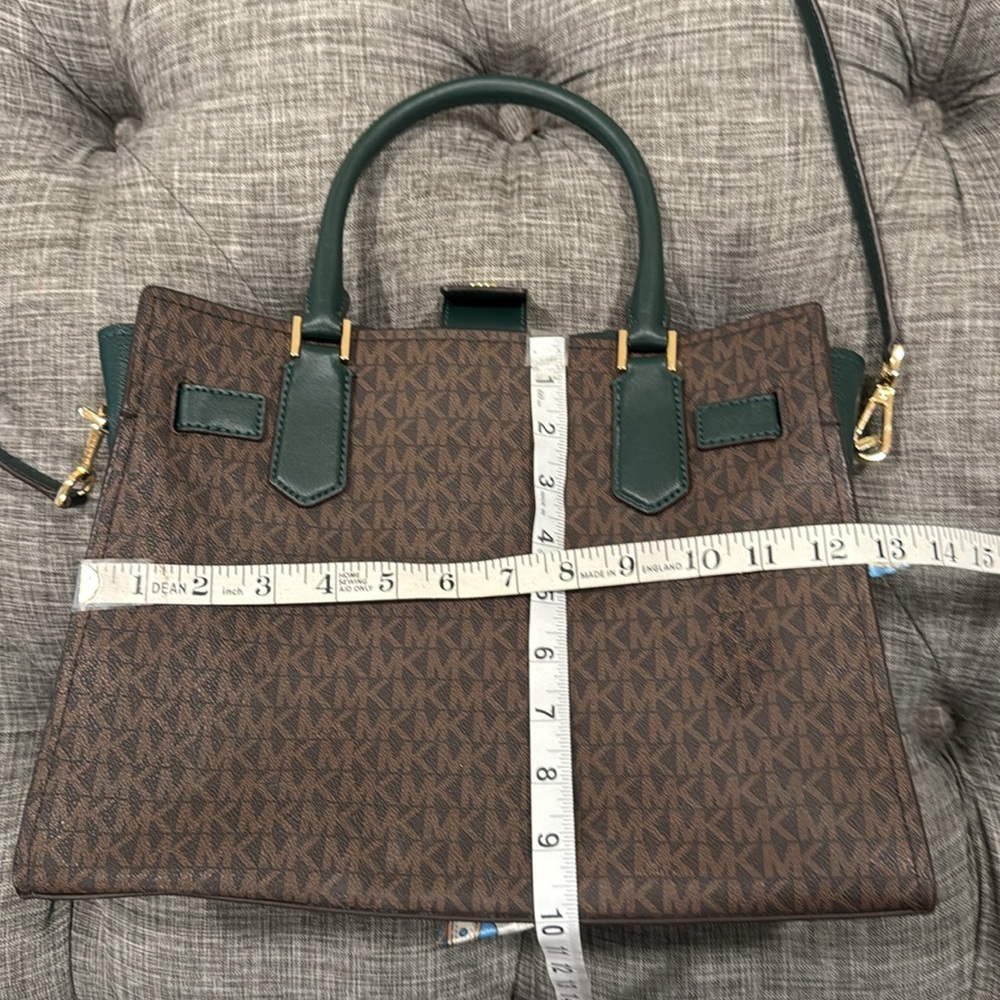 Michael Kors Bag Brown Forest Green Jet Set Signature Hamilton Tote Bag - Picture 17 of 17